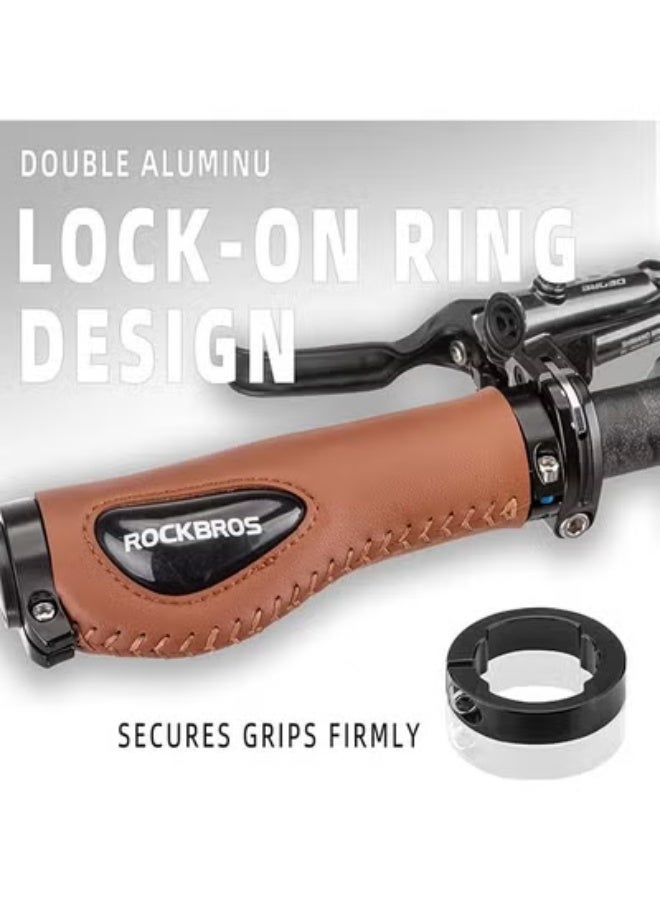 روكبروز مقابض مقود دراجة ROCKBROS بتصميم مريح من الجل الناعم مع قفل مزدوج على مقود الدراجة للدراجة الجبلية MTB MBX والدراجة الكهربائية والسكوتر - Image 3